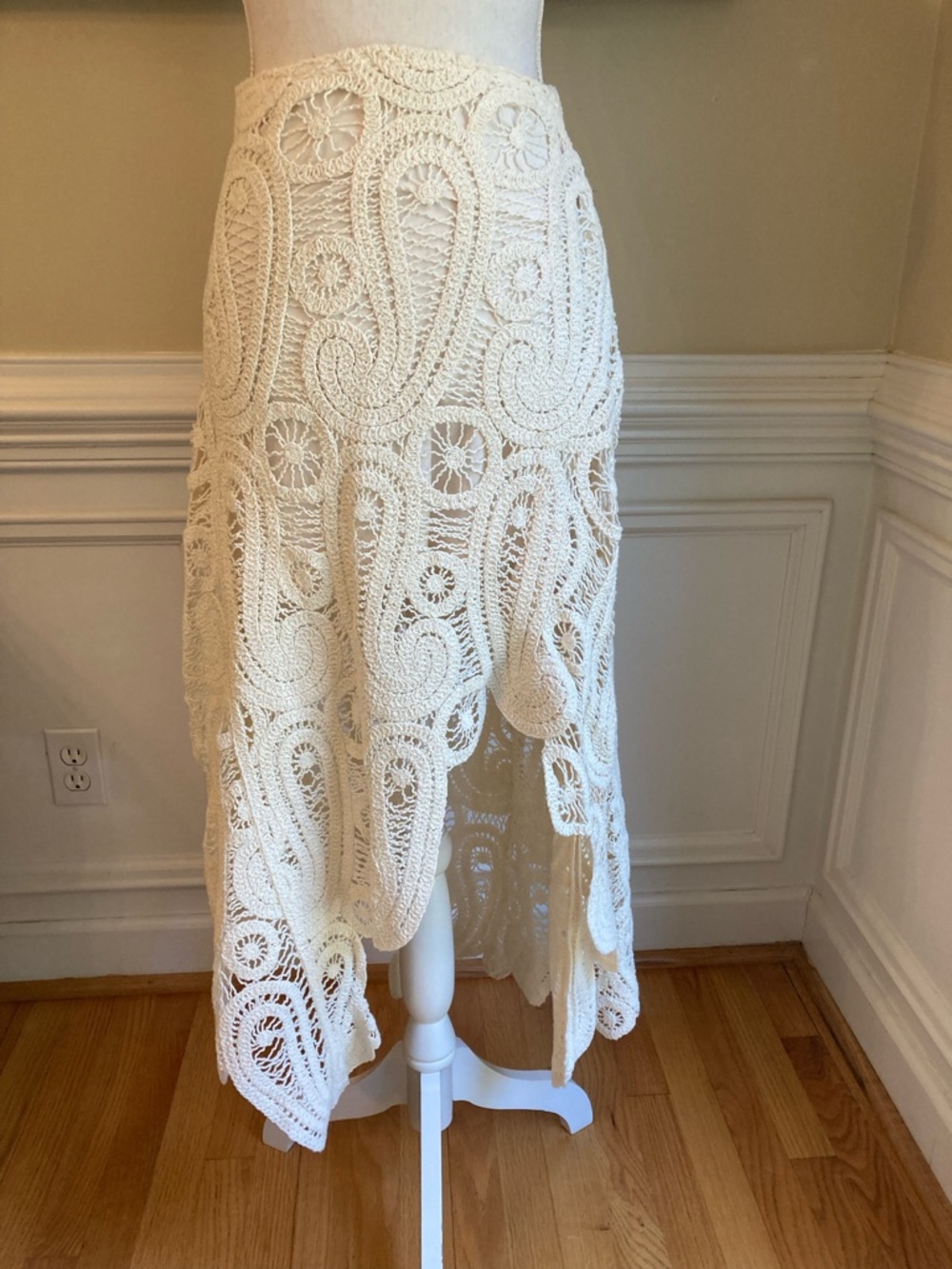 ZARA Set Ecru Cream Crochet Lace Top & Skirt - Picture 6 of 14